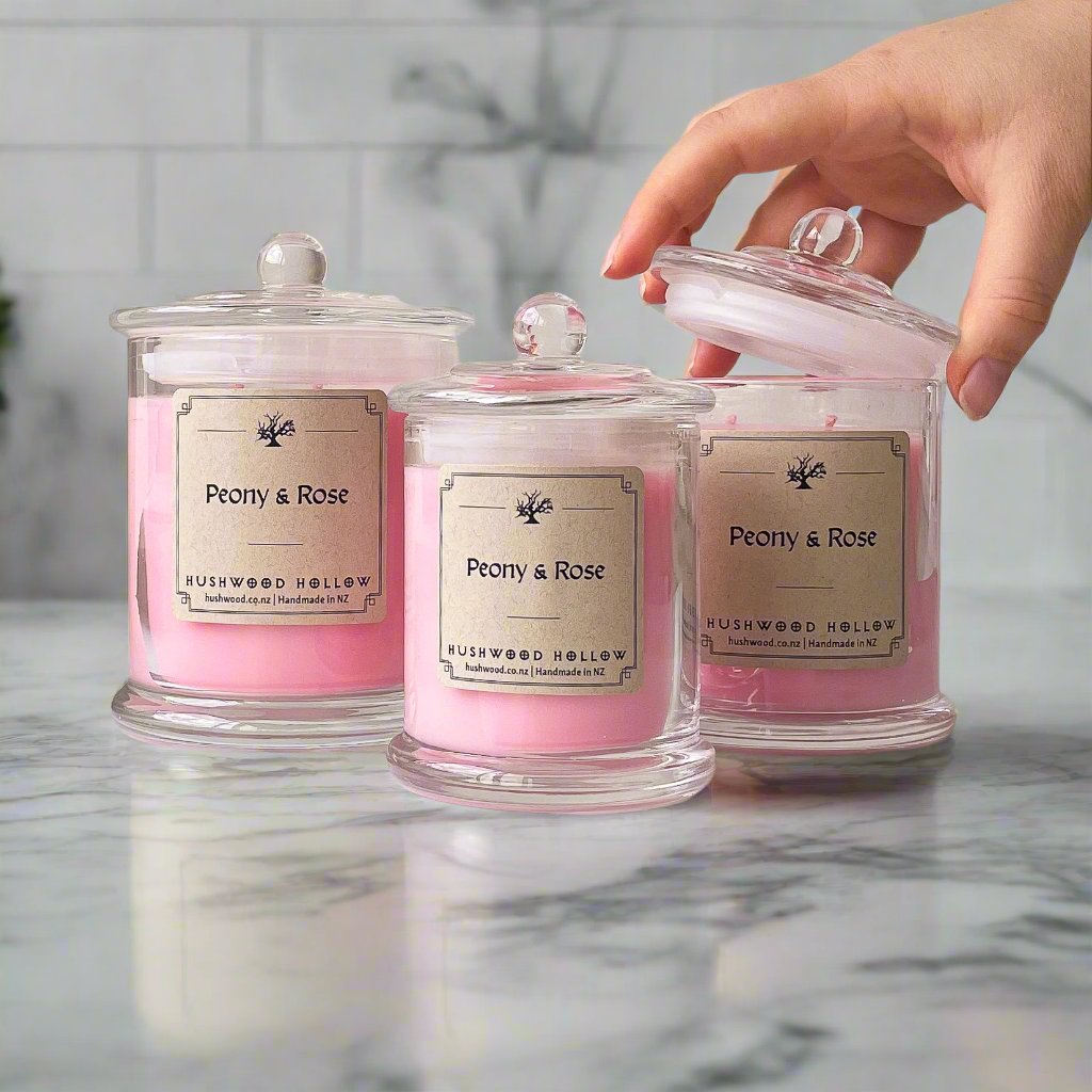 Soy Candle - Peony & Rose - Hushwood Hollow