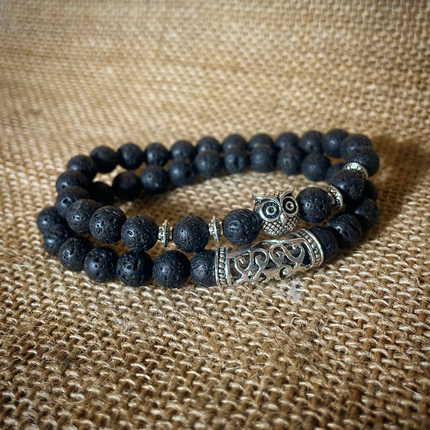 Lava Rock Bracelet - Owl